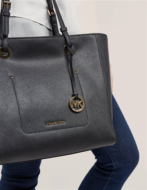 michael kors walsh tote black|Michael Kors large black tote.